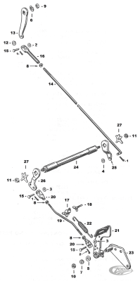 Rear brake rod parkerized (DE)