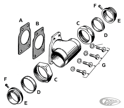 COLONY intake manfold nuts OHV40-54 WhPl (DE)