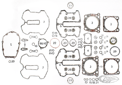 10Pck O-Ring Oil Pump Plug M-8 Twin Cool (DE)