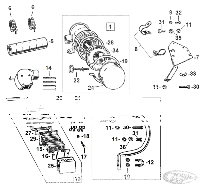 Guard complete air cleaner w/mounts WLC (DE)