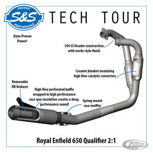 Qualifier 2-1 Exhaust system RE650 RACE