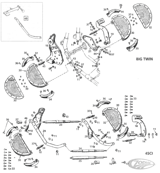 Colony brake lever stud kit 23/32" O.S. (DE)