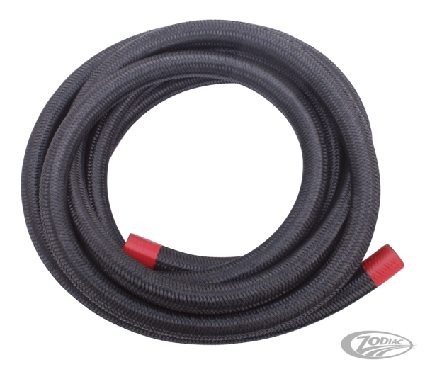 Black nylon braided hose 3/8"x762cm (DE)