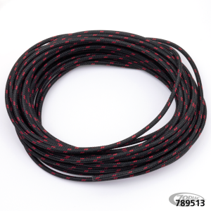 Cloth covered wire black/red 25ft (DE)