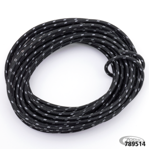 Cloth covered wire black/white 25ft (DE)