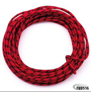 Cloth covered wire red/black 25ft (DE)