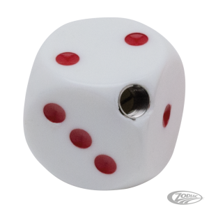 Dice shifter knob white w/ red dots