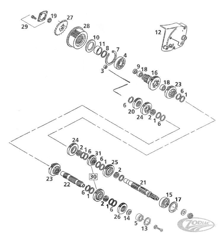 4Pck Transmission bearing set (DE)
