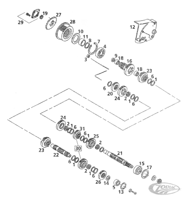 4Pck Transmission bearing set (DE)