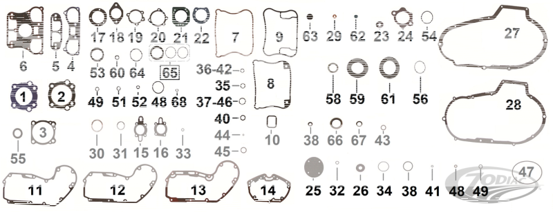 5pck Throttle body-manifold seal Buell (DE)