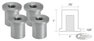 Flanged Bungs Blind 3/8-16" Thread 4Pck
