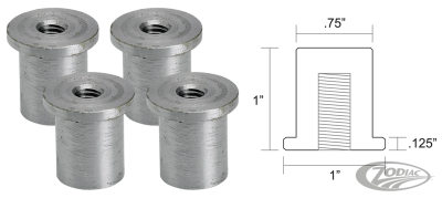 Flanged Bungs Blind 5/16-18" Thread 4Pck