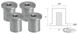 Flanged Bungs Blind 5/16-18" Thread 4Pck (DE)