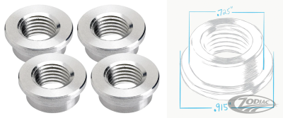 Weld-In Alu Petcock Bung 1/4" NPT 4Pck