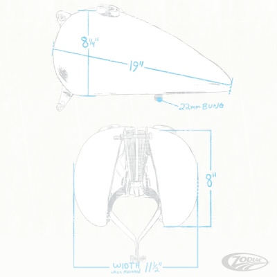 WX Split Gas Tank 2.25 Gallon BT36-84 (DE)