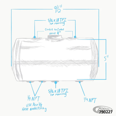 Dimpled Steel Oil Tank 3/4 Gallon (DE)