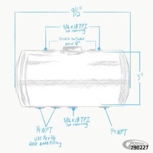 Dimpled Steel Oil Tank 3/4 Gallon (DE)