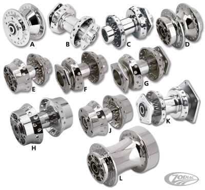 Rear hub assy FLH/T86-99 chrome (DE)