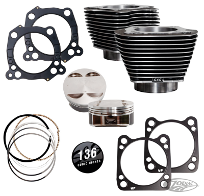 S&S 136CI cylinder kit ME17-UP Blk grani