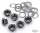 Set 6x Black disc buttons (DE)