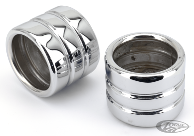 B073 Chrome 80mm Striped Endcaps (DE)