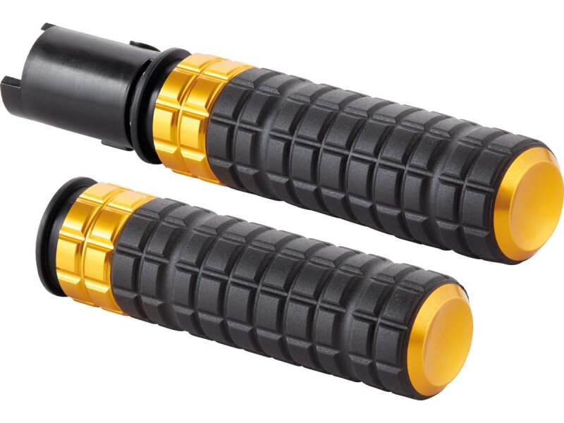 Speedliner Grips Black Rubber, Gold Inner Collar and Endcap 1" Throttle By Wire
