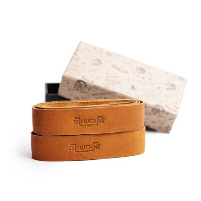 Trip Machine, leather handlebar grip wraps. Tan