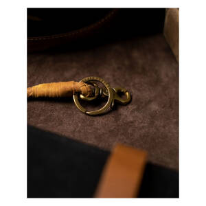 Trip Machine Braided key chain tan