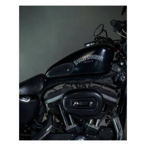 Trip Machine, Mini Classic leather tank pads. Black suede