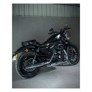 Trip Machine, Mini Classic leather tank pads. Black suede