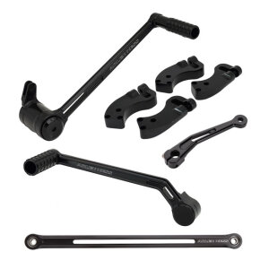 Arlen Ness, +3" extended foot control kit. Black
