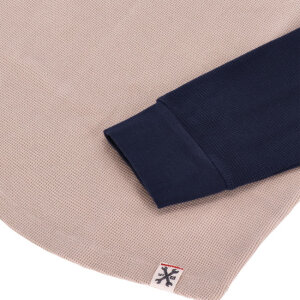 13 1/2 Waffle jersey sand/navy Size S