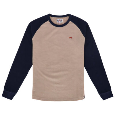 13 1/2 Waffle jersey sand/navy Size L