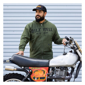 Biltwell Stencip zip hoodie green Size M