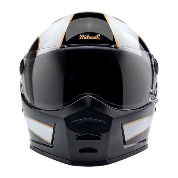 Biltwell Lane Splitter helmet white flames Size 2XL