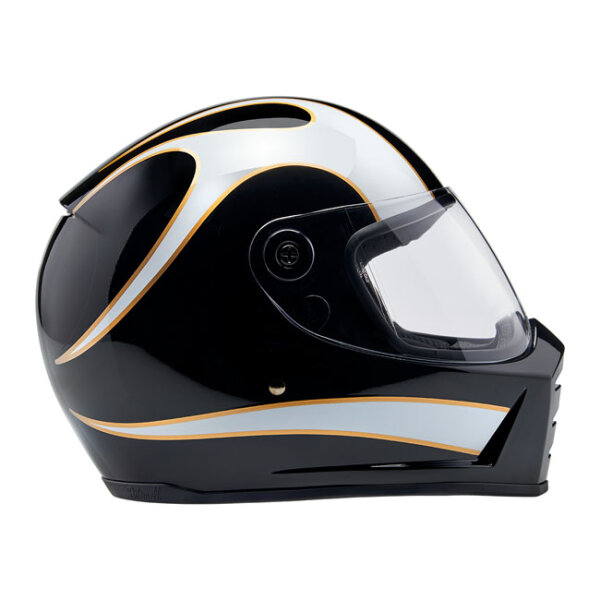 Biltwell Lane Splitter helmet white flames Size 2XL
