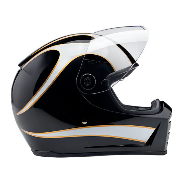 Biltwell Lane Splitter helmet white flames Size 2XL