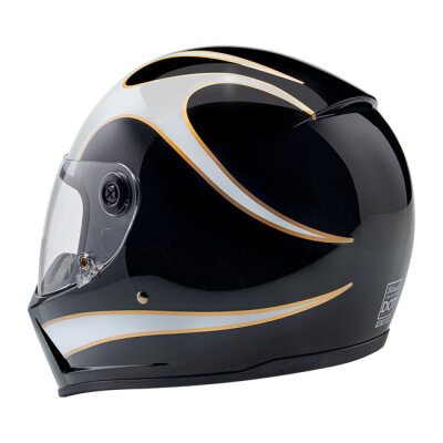 Biltwell Lane Splitter helmet white flames Size 2XL