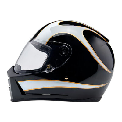 Biltwell Lane Splitter helmet white flames Size 2XL