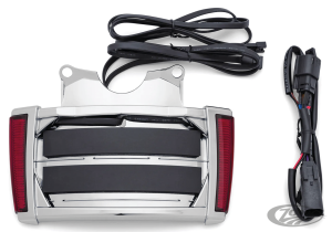 Chrome License Frame Red Lens FLH/T14-Up (DE)