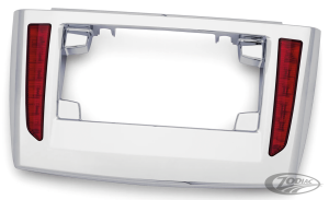 Chrome License Frame Red Lens Tri09-Up (DE)