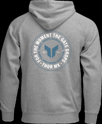 Hoodie Zip Up Badge Htr Gray L