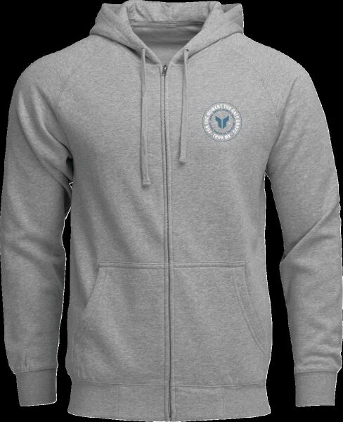 Hoodie Zip Up Badge Htr Gray X