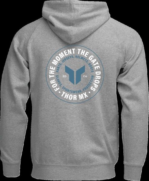 Hoodie Zip Up Badge Htr Gray X