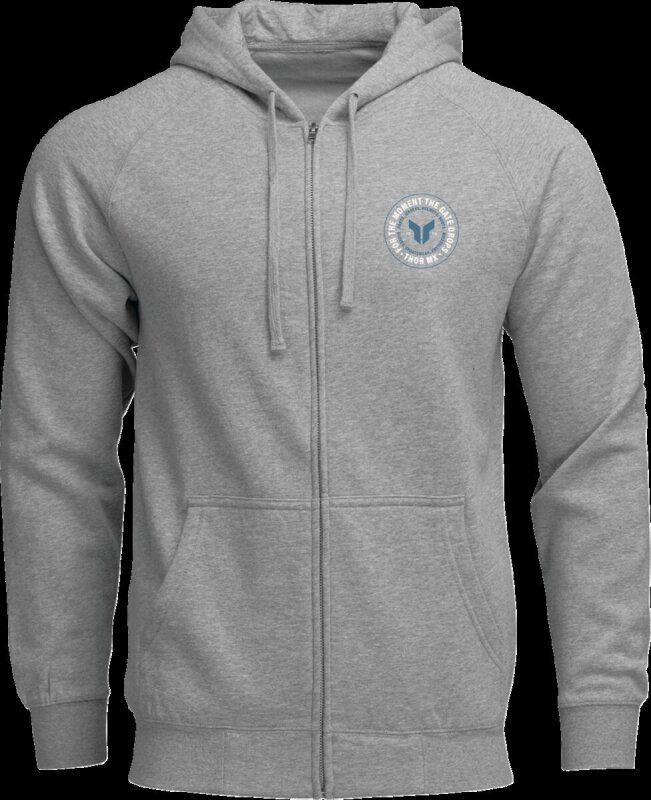 Hoodie Zip Up Badge Htr Gray 3
