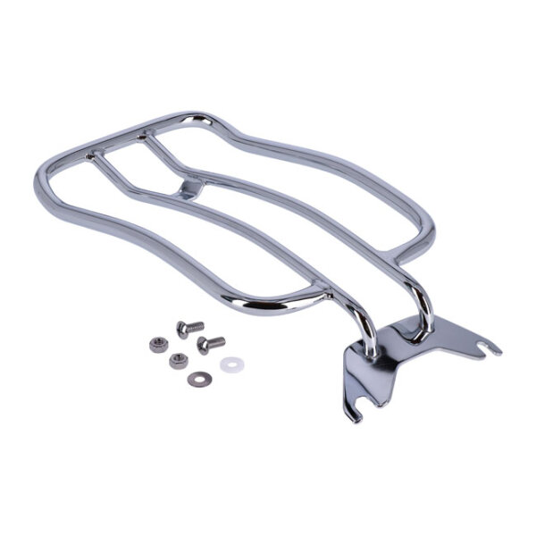 Solo seat luggage rack, 7". Chrome