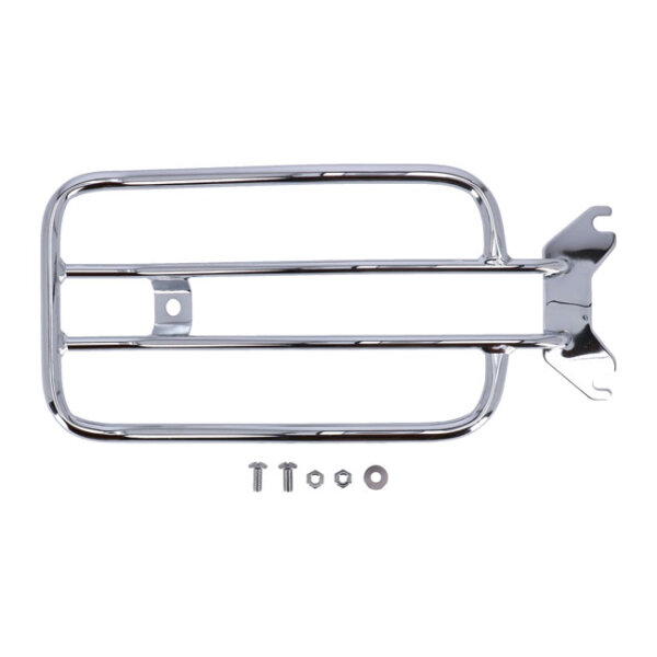 Solo seat luggage rack, 7". Chrome