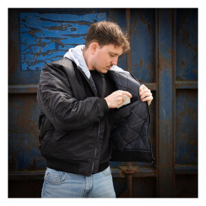 MA-1 Bomber hooded flight jacket black Size S