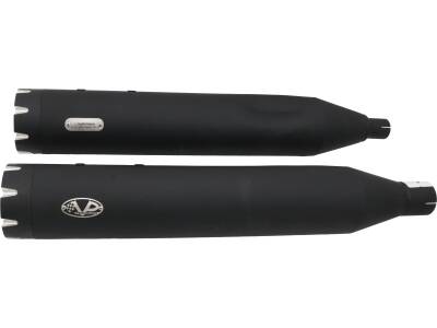 Double Slip-On Muffler Set Endcap Revolver Black Ceramic Coated