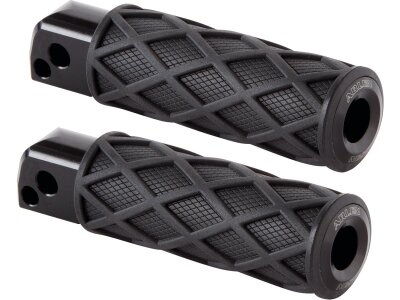Diamond Passenger Pegs Black Rubber Peg, Black End Cap